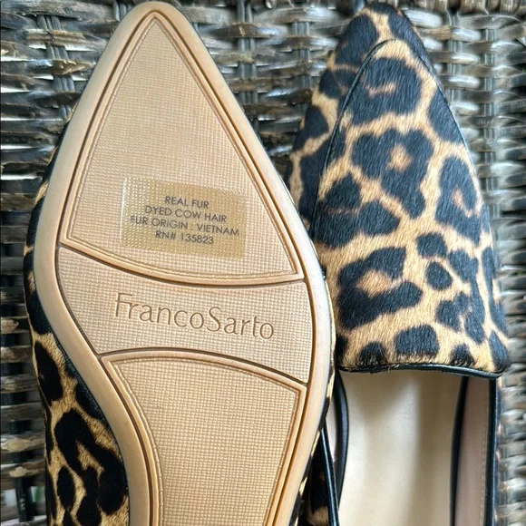 Franco Sarto Brown and Black Leopard Print Loafers women’s size 8.5 - Picture 5 of 7
